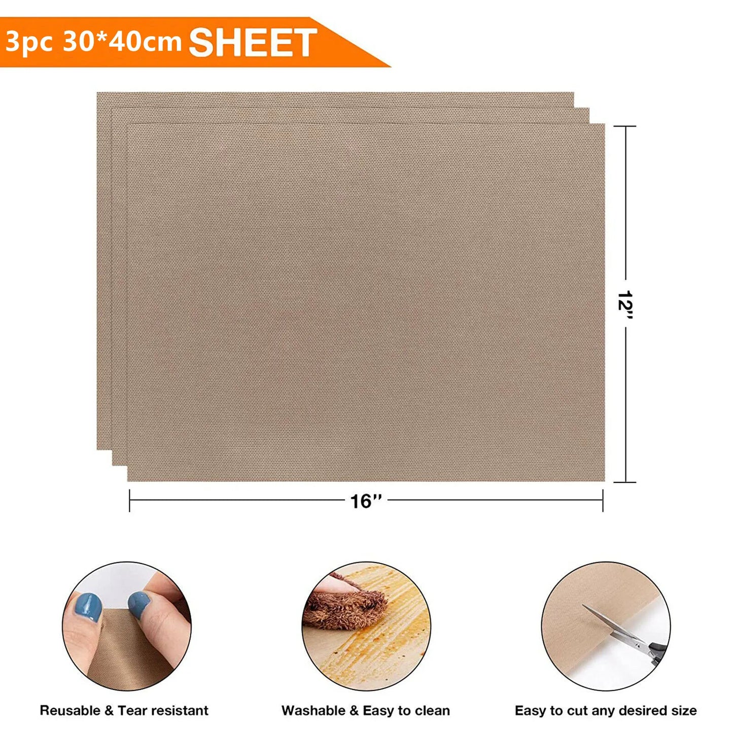 12X16" Reusable Heat Resistant Baking Sheets