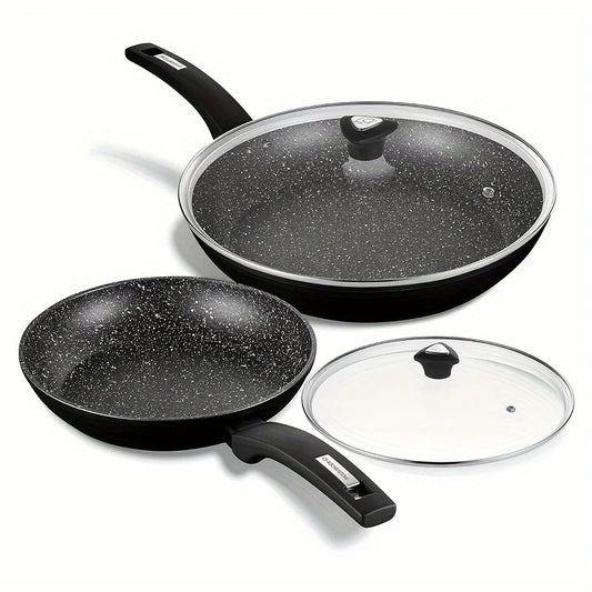 9.5 +12/11+12 Inch Nonstick Frying Pan with Lids