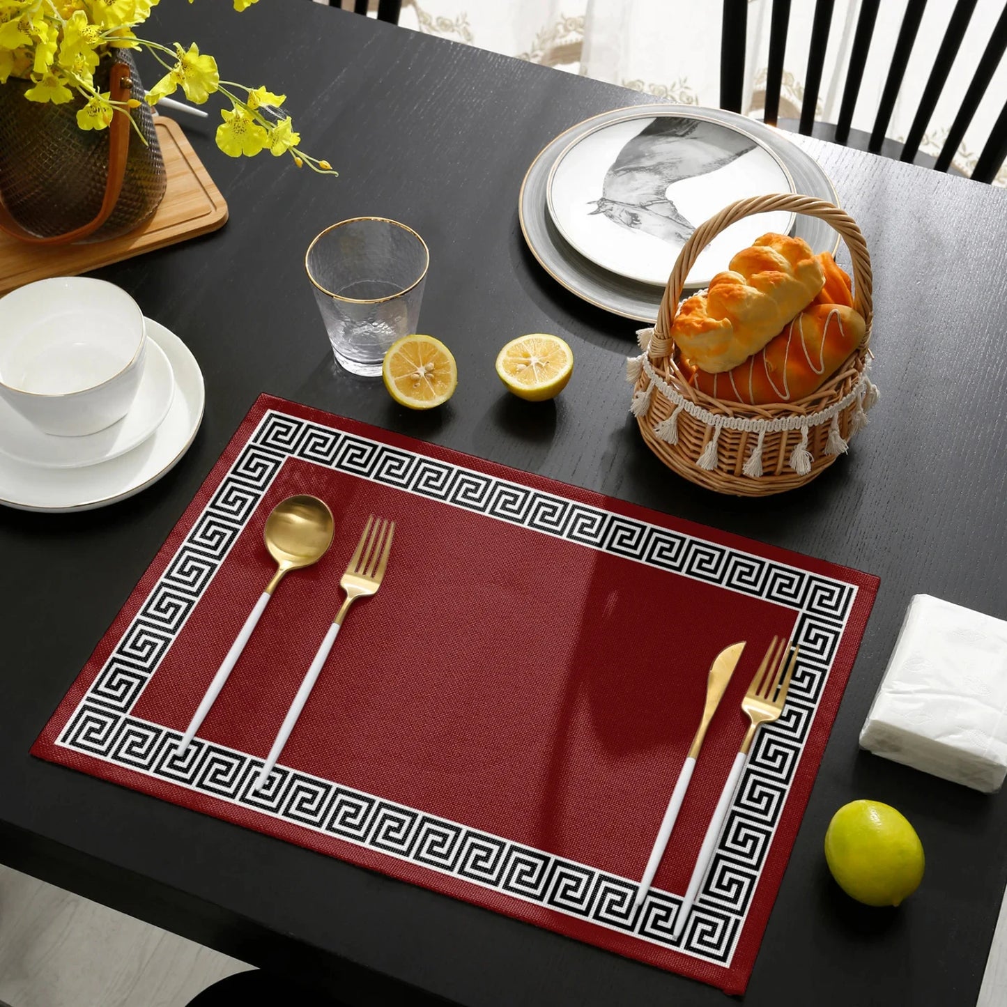 Chinese Pattern Decorative Linen Placemat