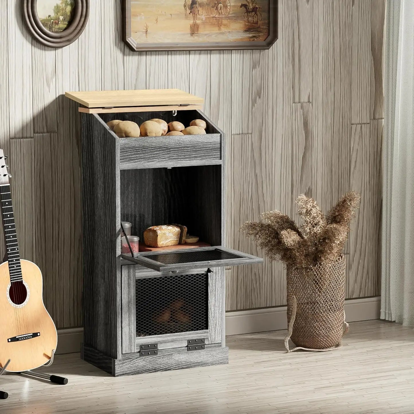 Wooden Bread  Potato/Onion Storage Bins