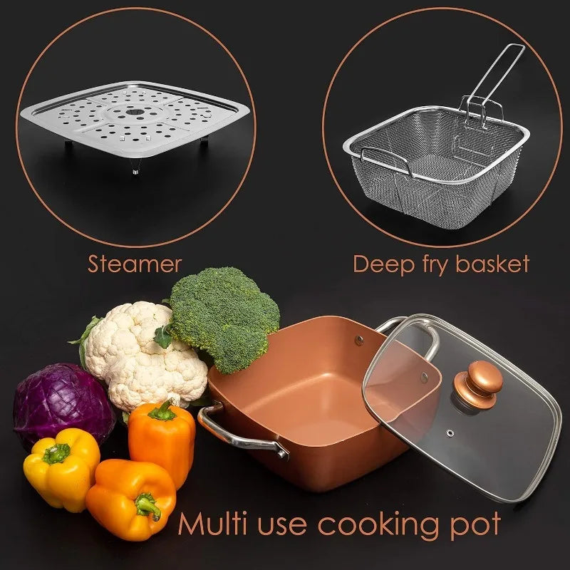 Non Stick Copper Pot Set, Induction