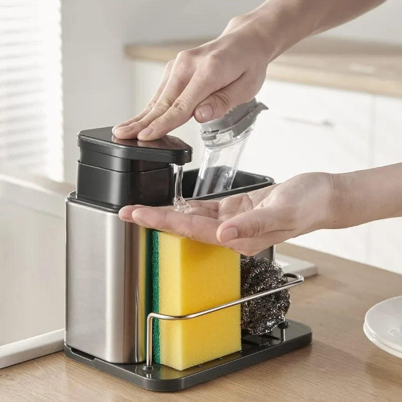 Dish Soap Dispenser 3-in-1 Sponge Holder