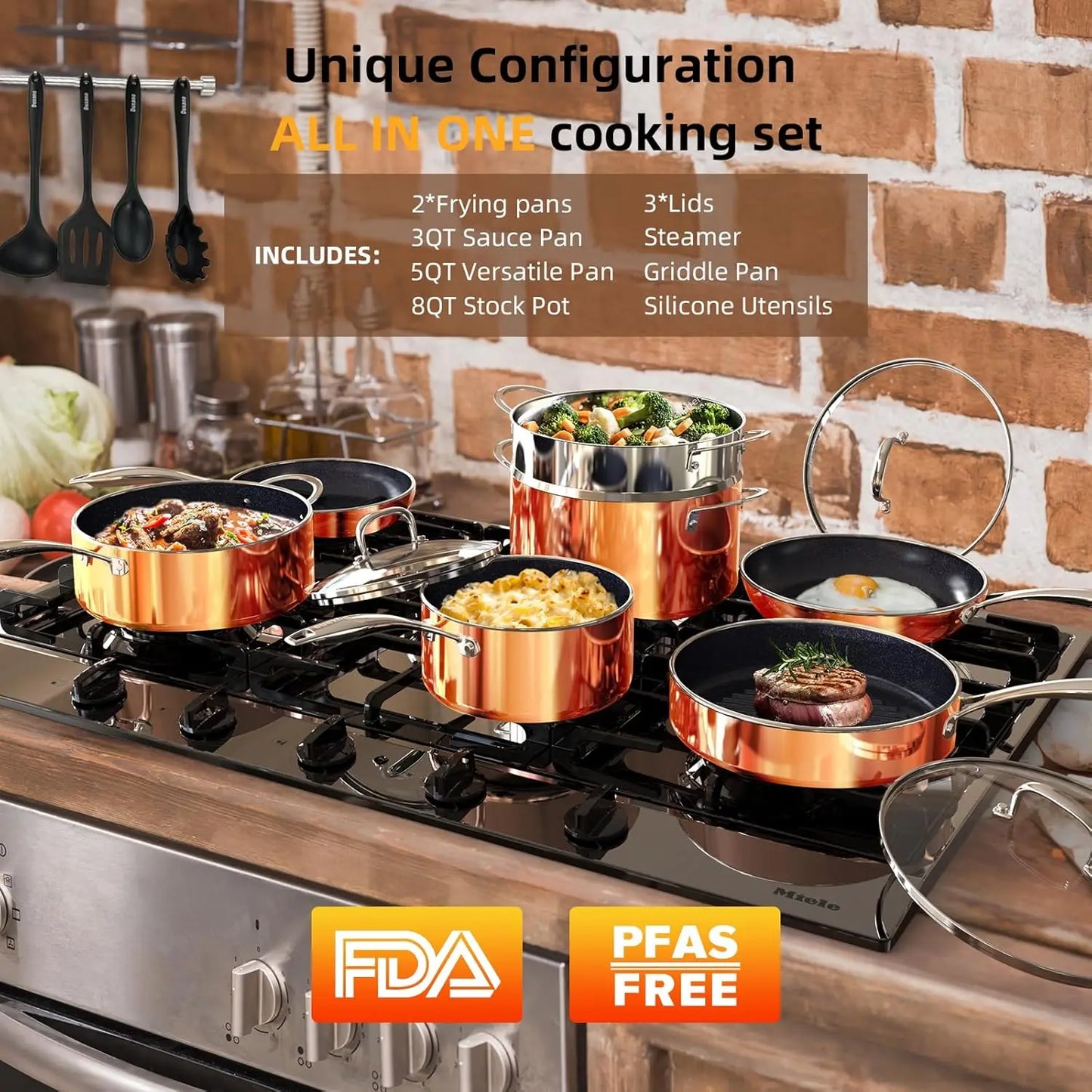 Deluxe 14PC Nonstick Cookware Sets