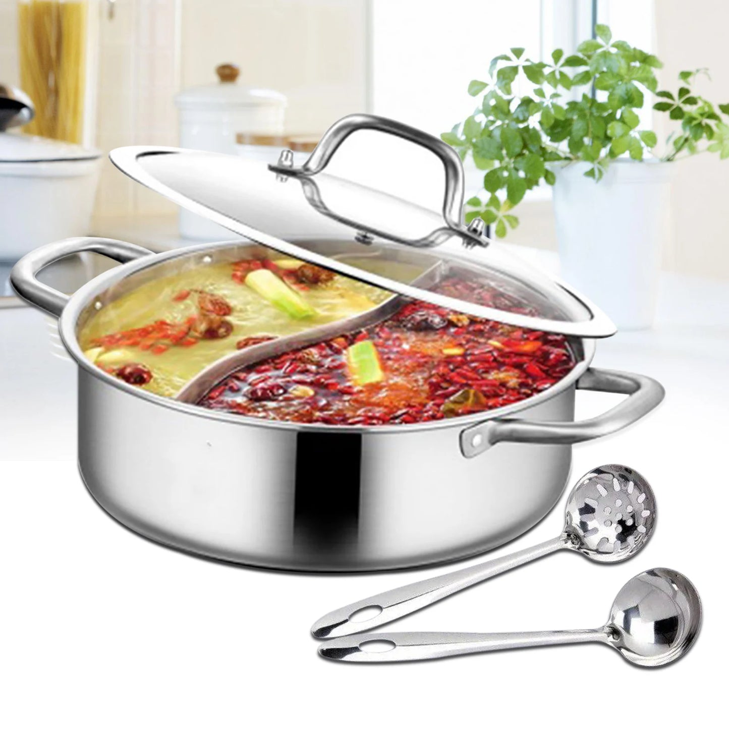 Stainless Steel Shabu Shabu Dual Sided Cookware