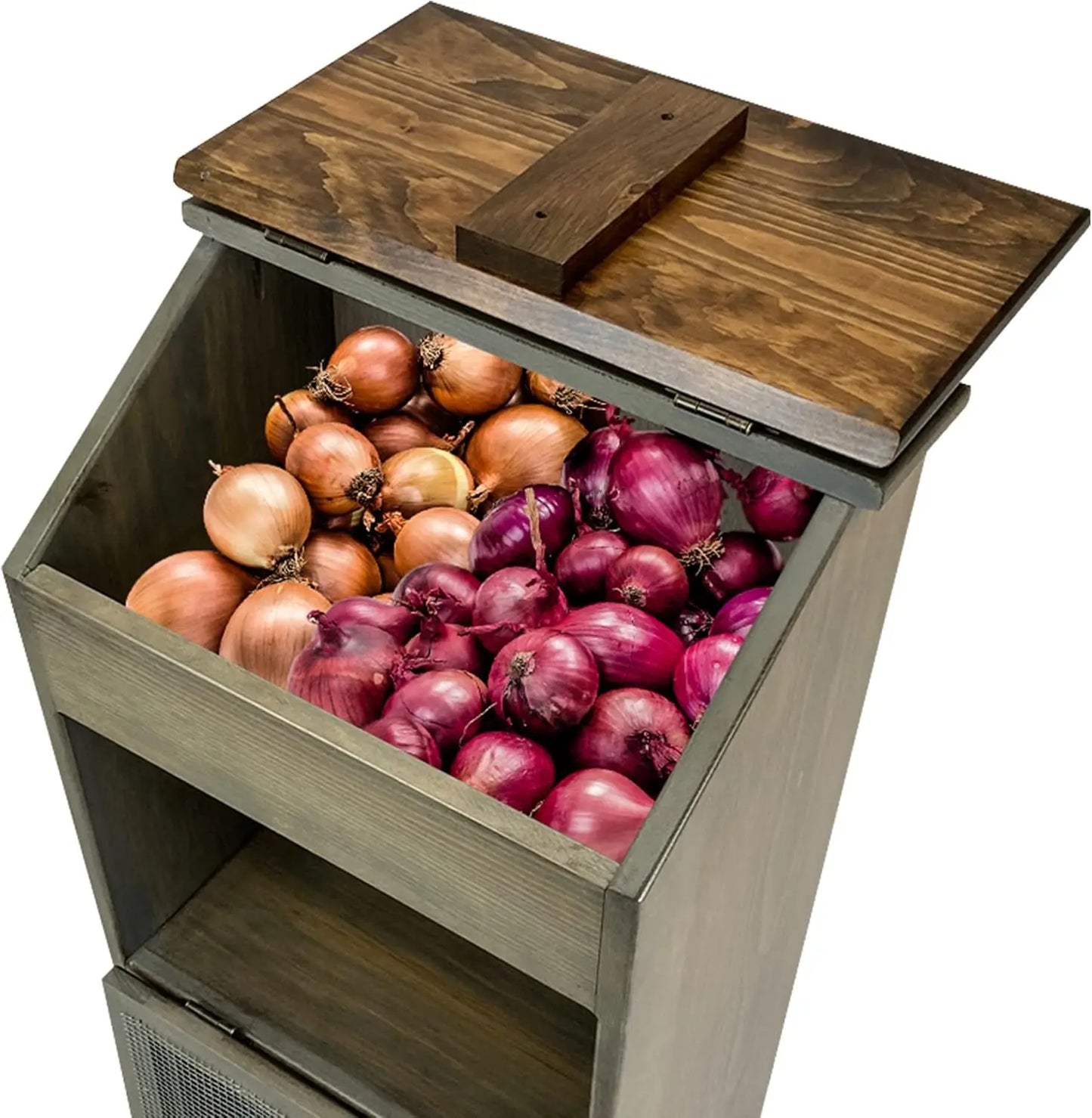 Wooden Potato/ Bread /Onion Bin /Lid