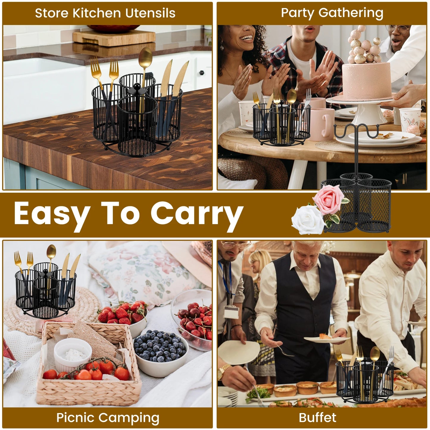 Metal Countertop Cutlery Organizer