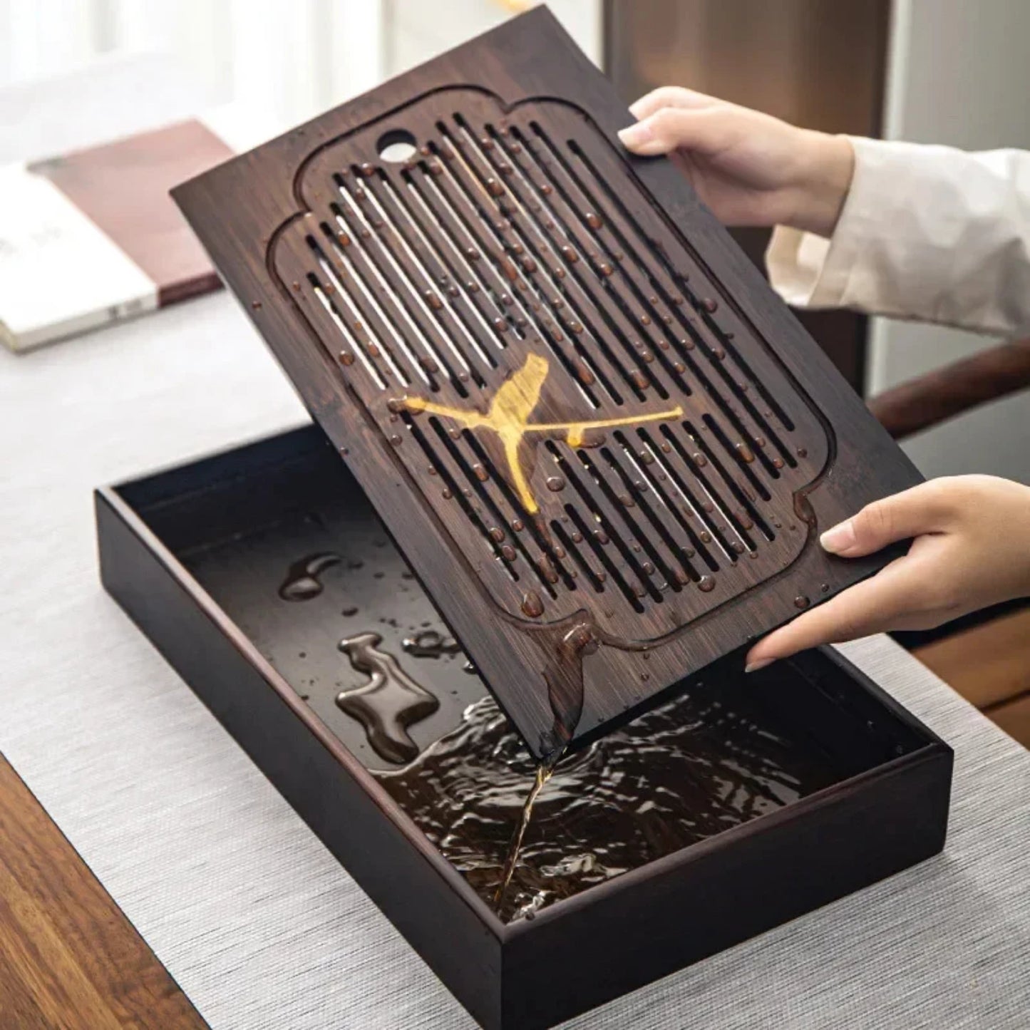 Decorative Bamboo Salver Appetizer Tray