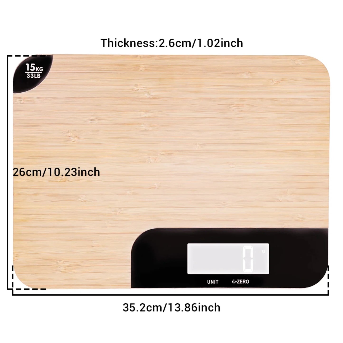 Electronic Kitchen Scale . Wooden,  Measuring /Baking/ Cooking