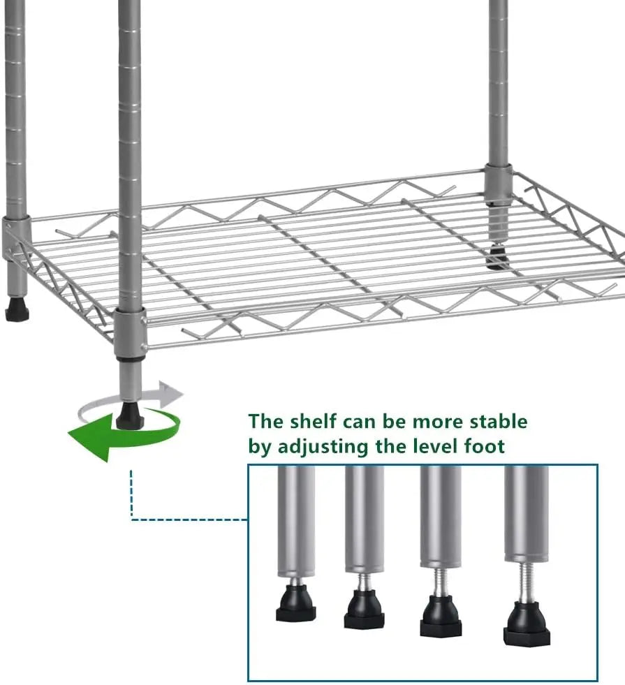 6 Wire Steel Shelving Rack /Adjustable Shelves