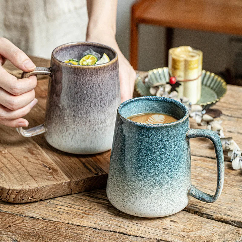 Ceramic Coffee Mugs With Lid Spoon Handle