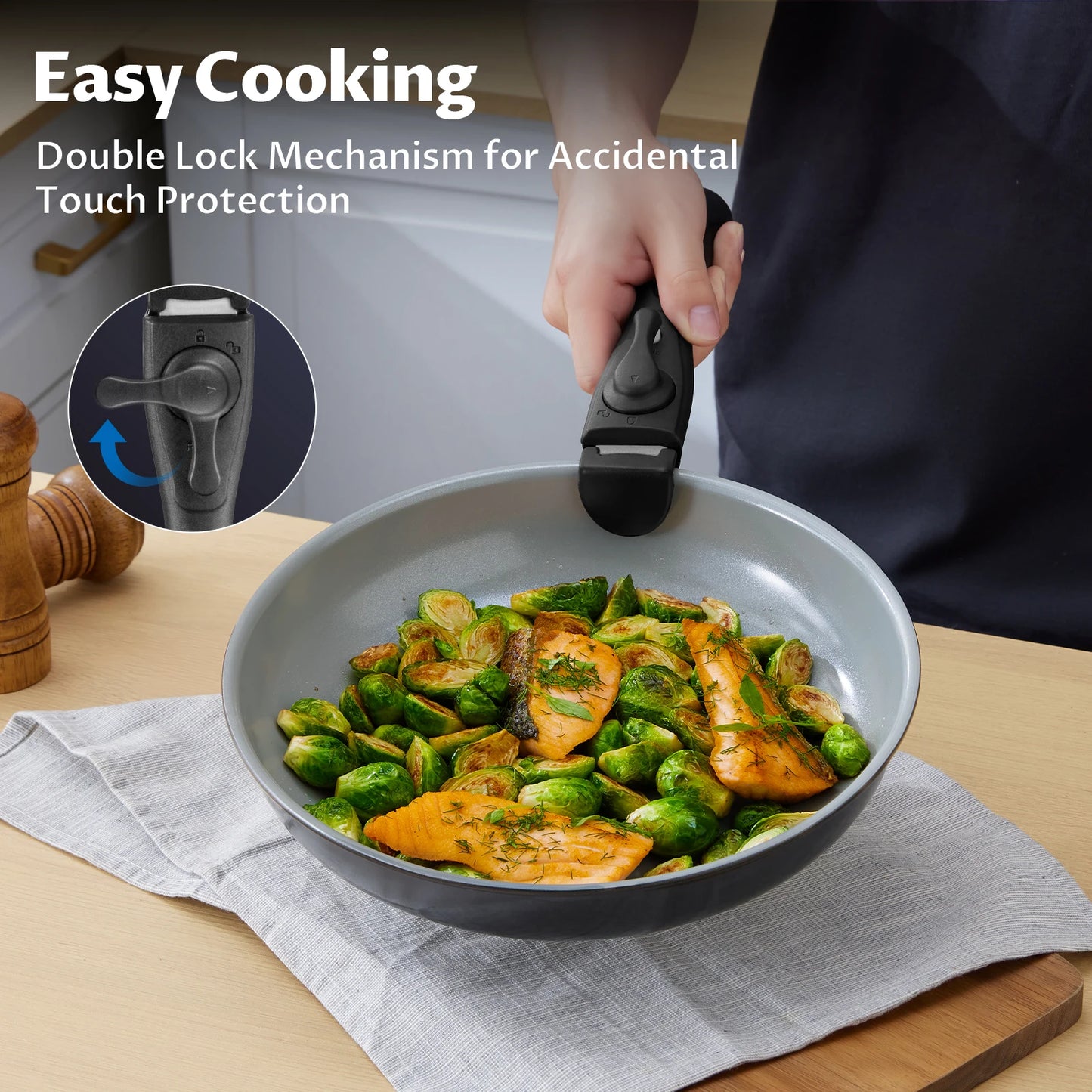 Induction Cookware with Detachable Handles