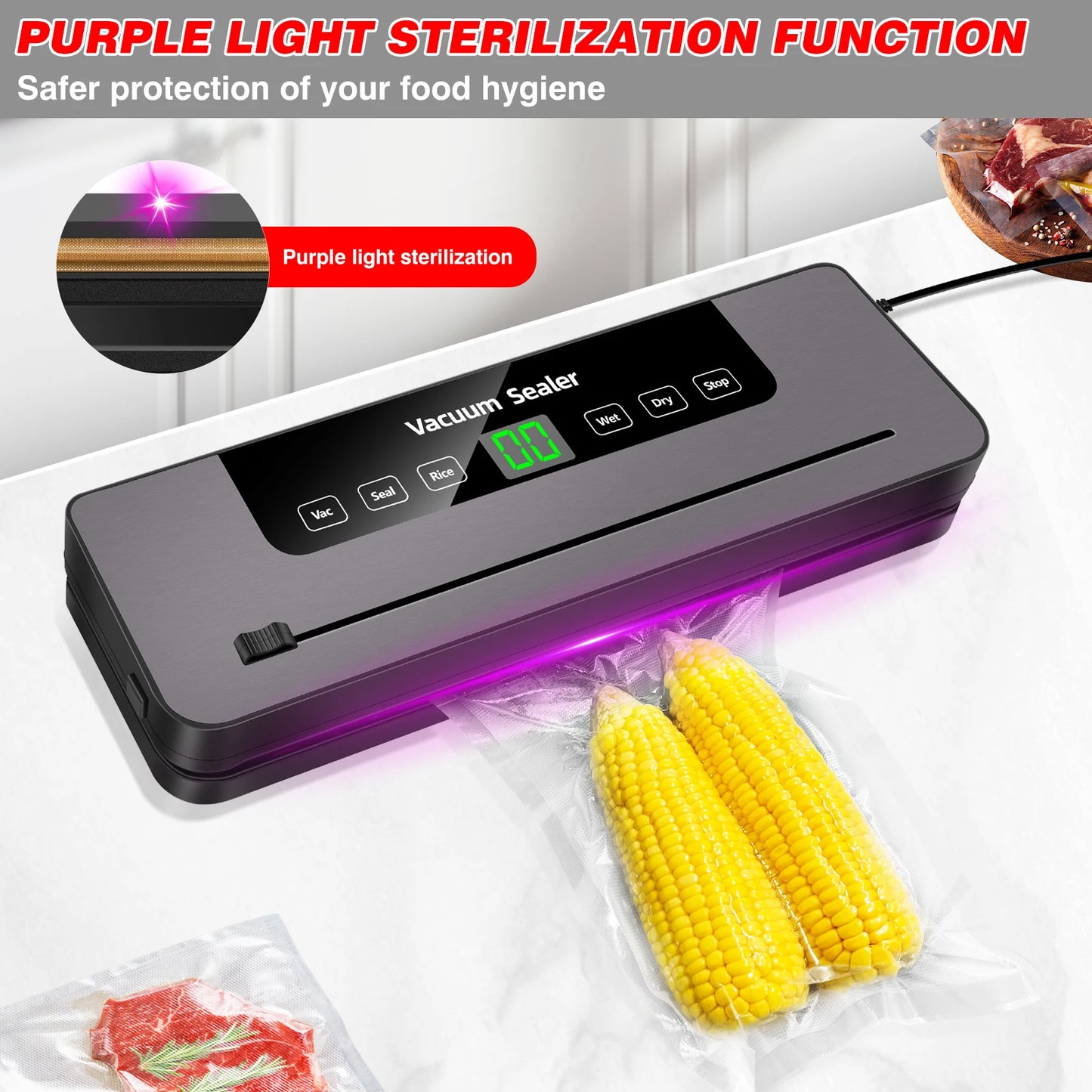 Multi-Functional Vacuum Sealer/10 Sealer bags