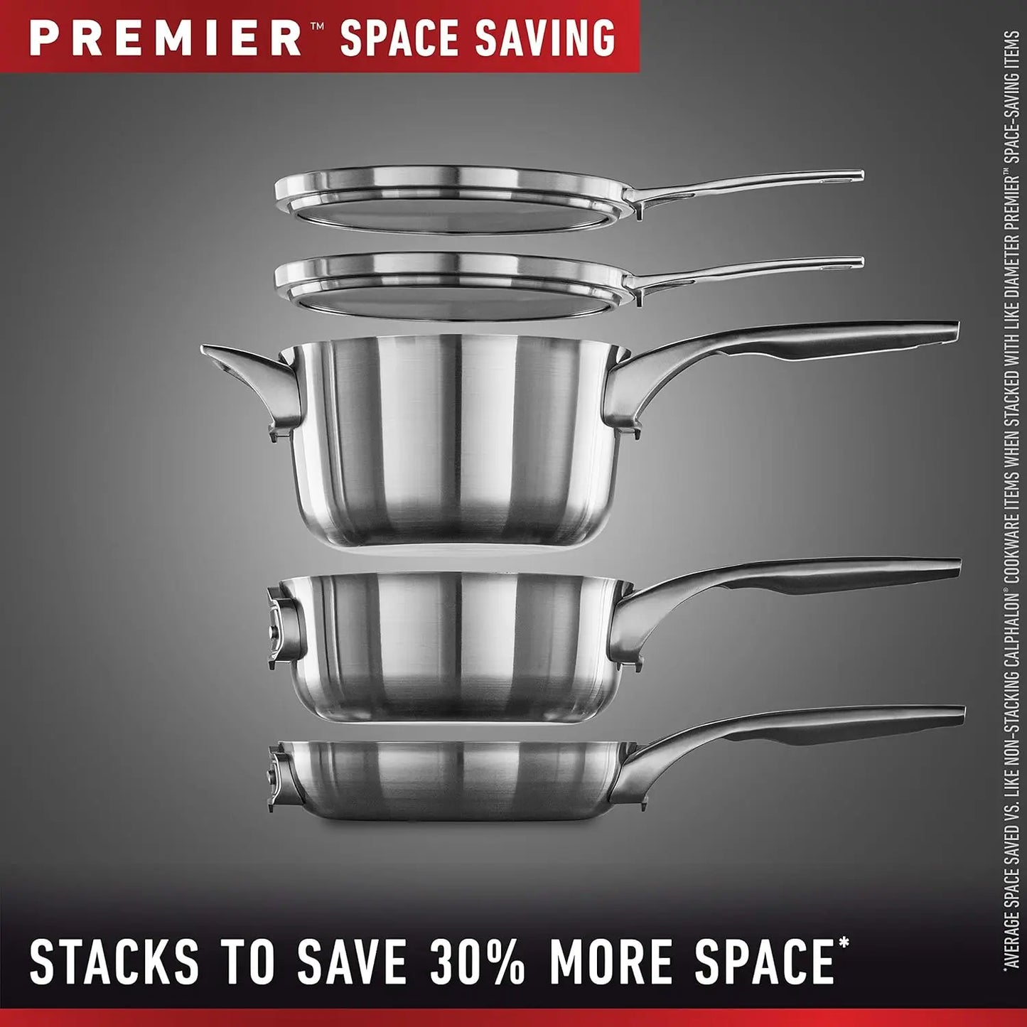 Space-Saving Stainless Steel Cookware Set