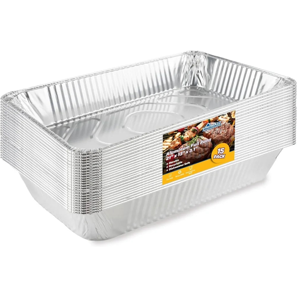 Large Aluminum (15 Pack)  Deep Foil Disposable Pans