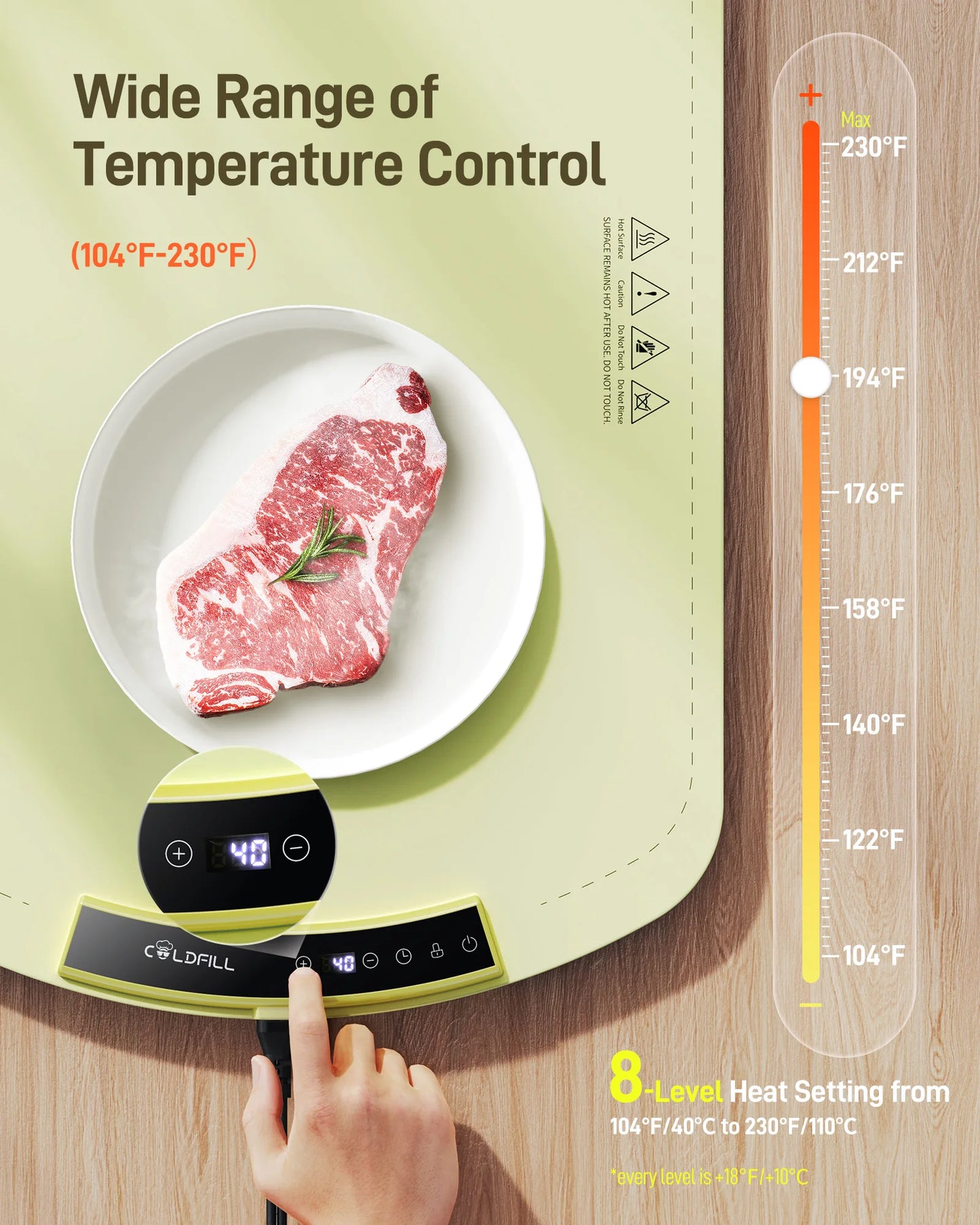 Adjustable Temperature Folding Heating Placemat