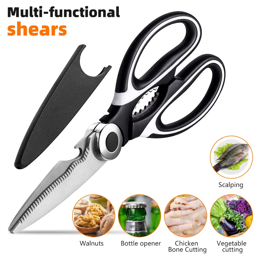 Multifunctional Stainless Steel Kitchen Scissors