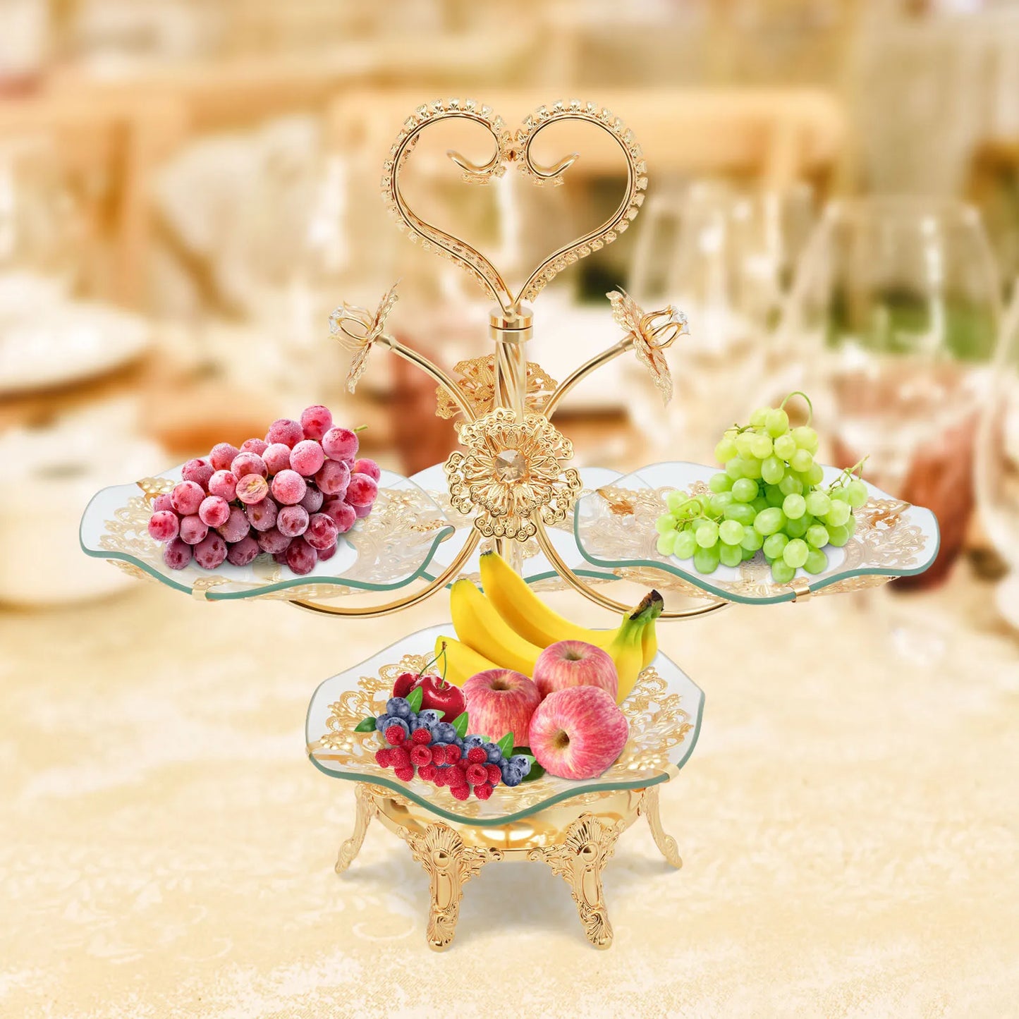 Round Glass Buffet  Serving Tower,Tray