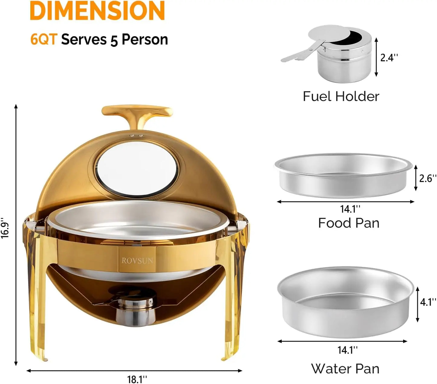 ROVSUN 3 Pack Chafing/Buffet Warmer Set