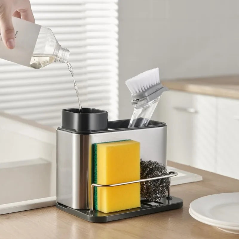 Dish Soap Dispenser 3-in-1 Sponge Holder