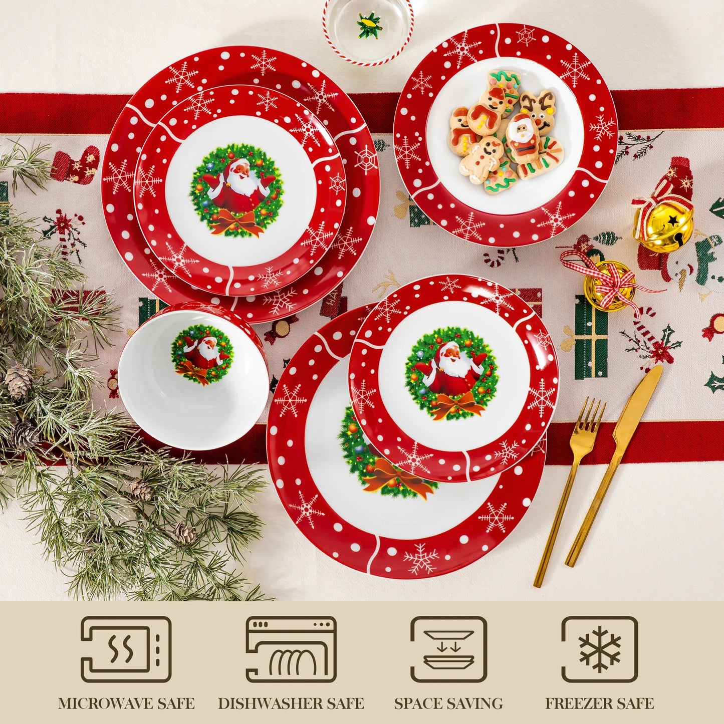 Christmas Dinnerware Set SantaClaus Style