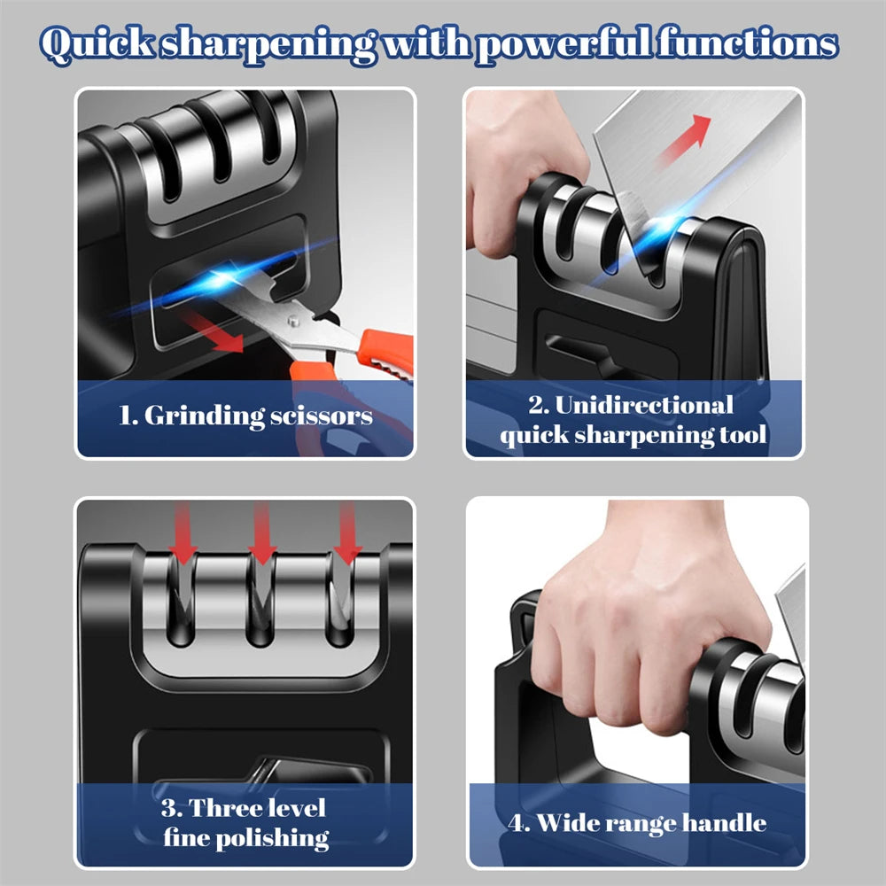 Stainless Steel Four In One Knife Sharpener Tool