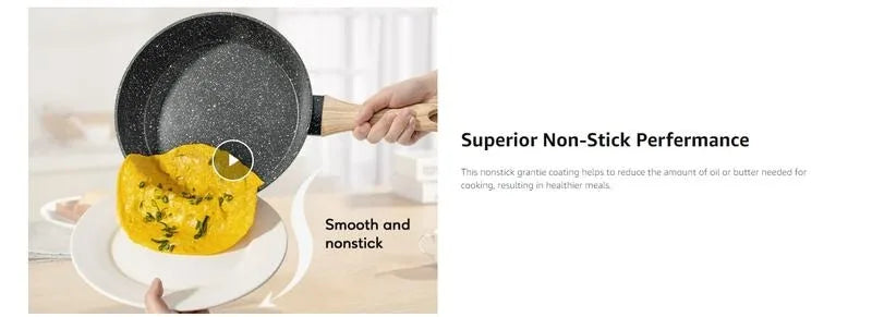 Induction Cookware Nonstick Granite Cooking Set