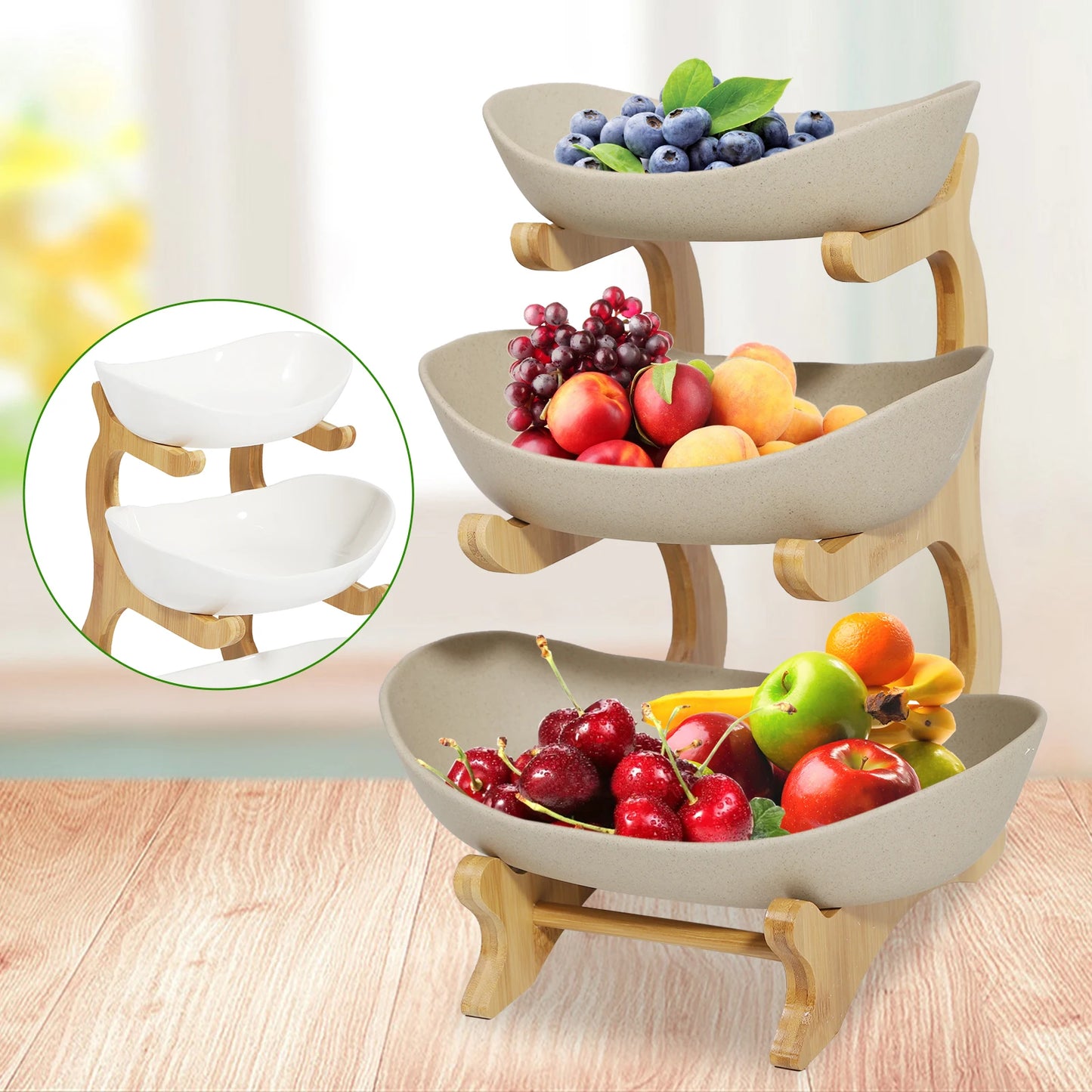 3-Tier Modern Bowls Organizer