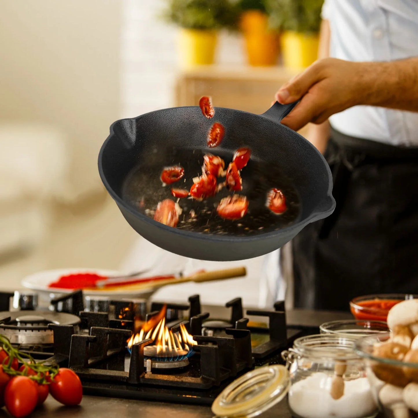 3Pcs Seasoned Cast Iron Skillet Set