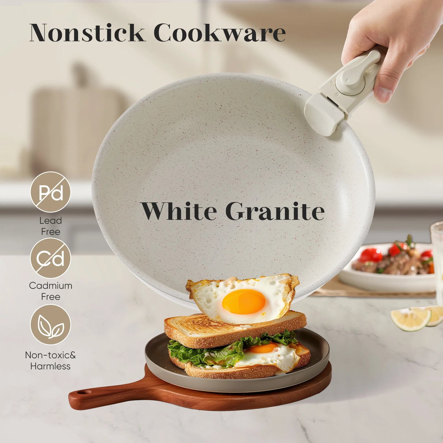 Kitchen Cookware Set With Detachable Handles