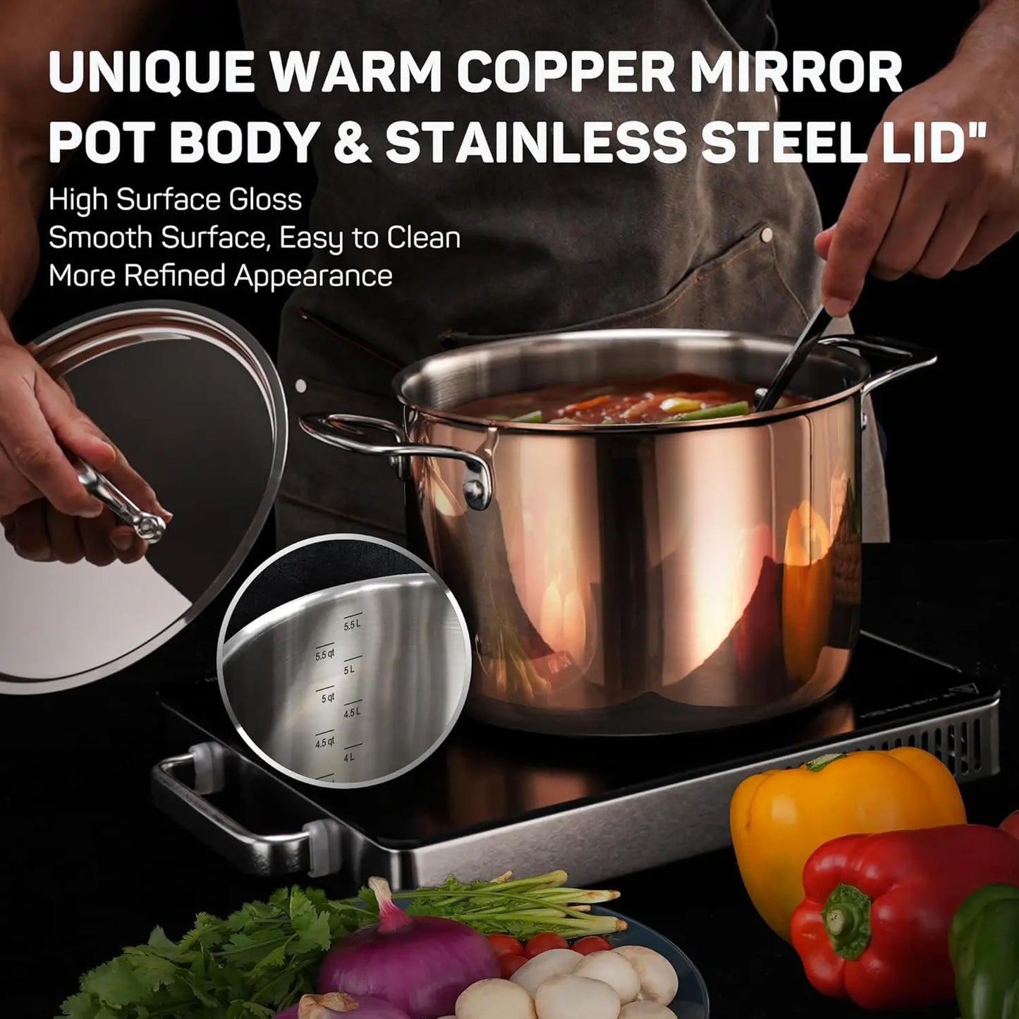 Stainless Steel Copper Pots And Pans Set