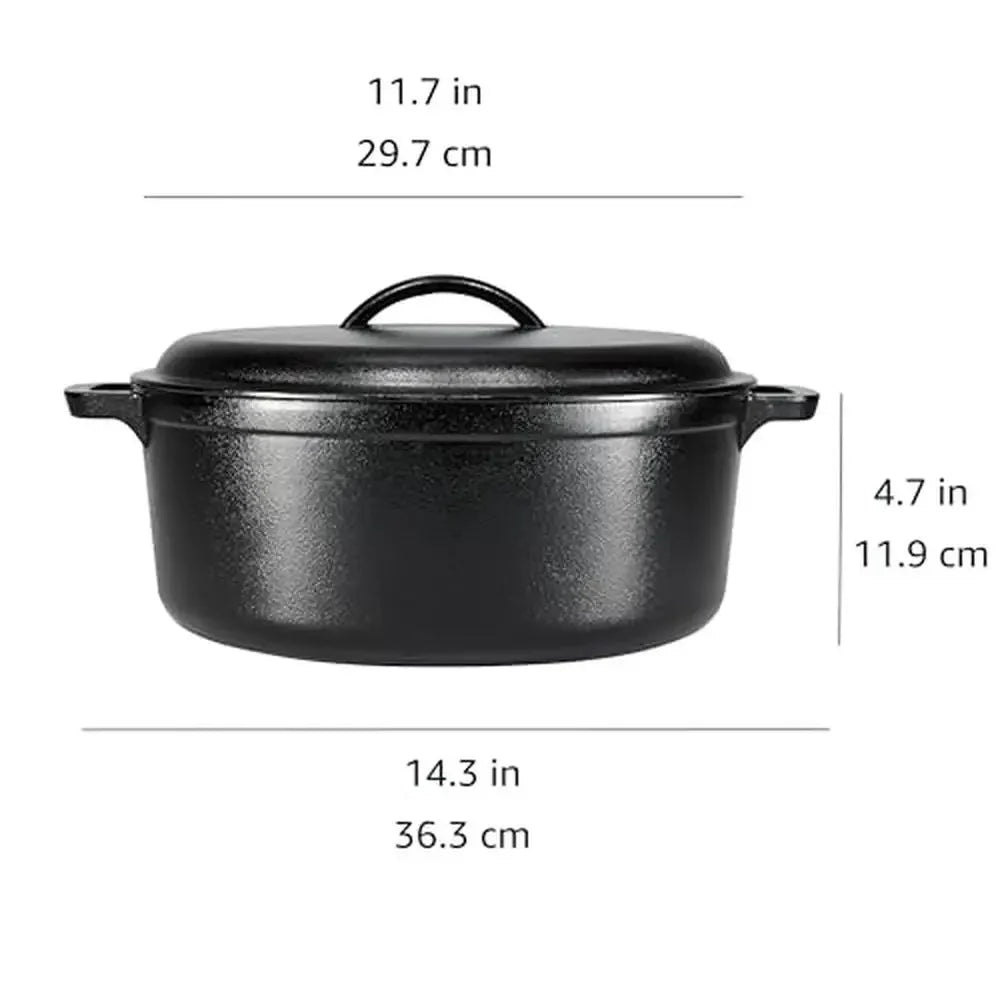 Cast Iron Dutch Oven 7-Quart Black