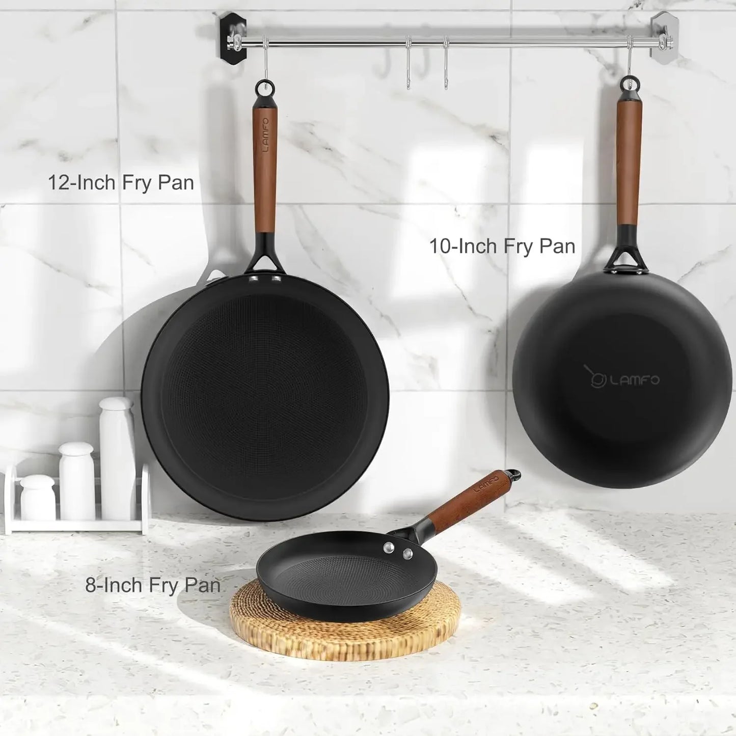 3 Piece Cookware Set Cast Iron Skillets