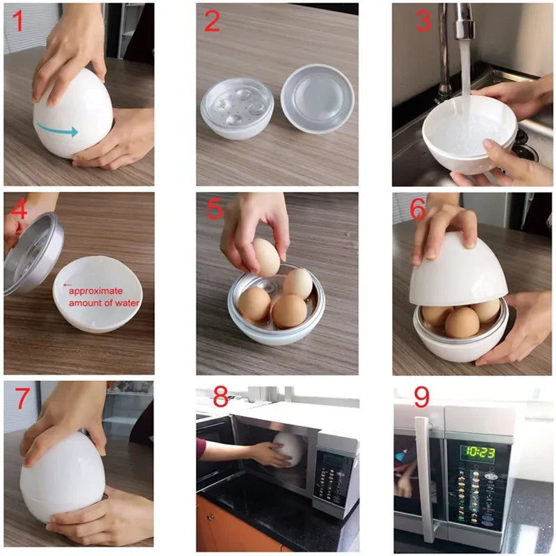 5-Min Hard/Soft Boiled Microwave Egg Cooker