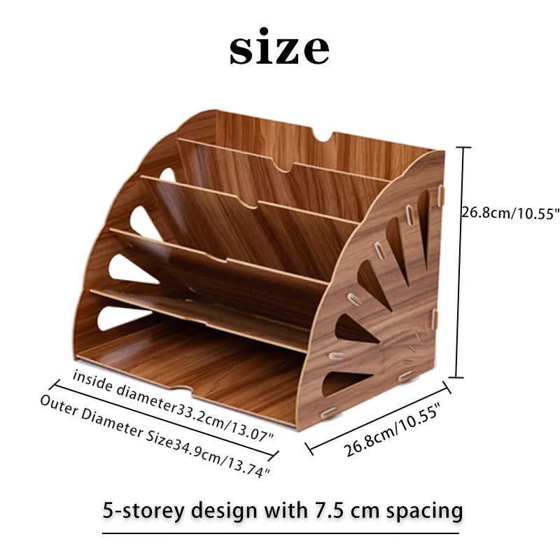 Wooden Fan Multi-Layer Display/Organizing Stand