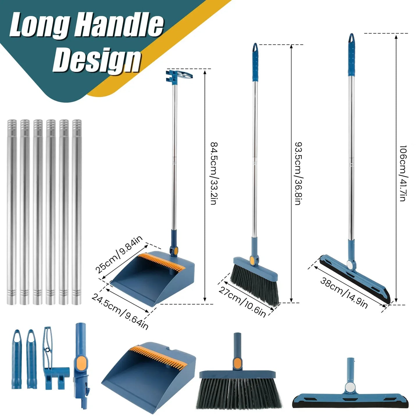 180°Rotating Brooms And Folding Dustpan Set