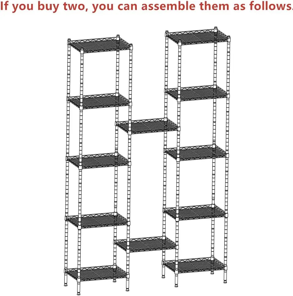 6 Wire Steel Shelving Rack /Adjustable Shelves