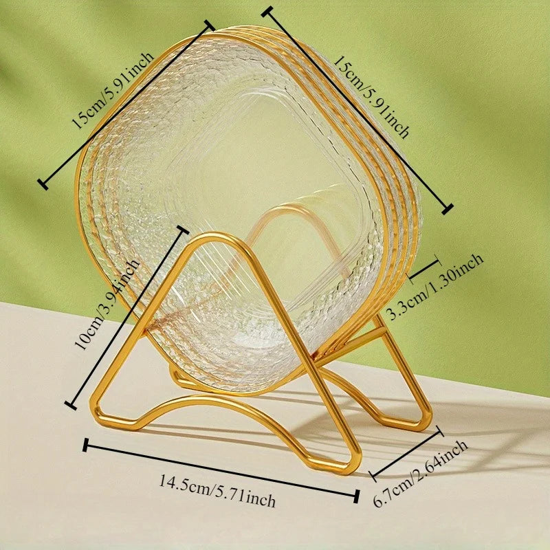 Golden Rim Square Serving Tray