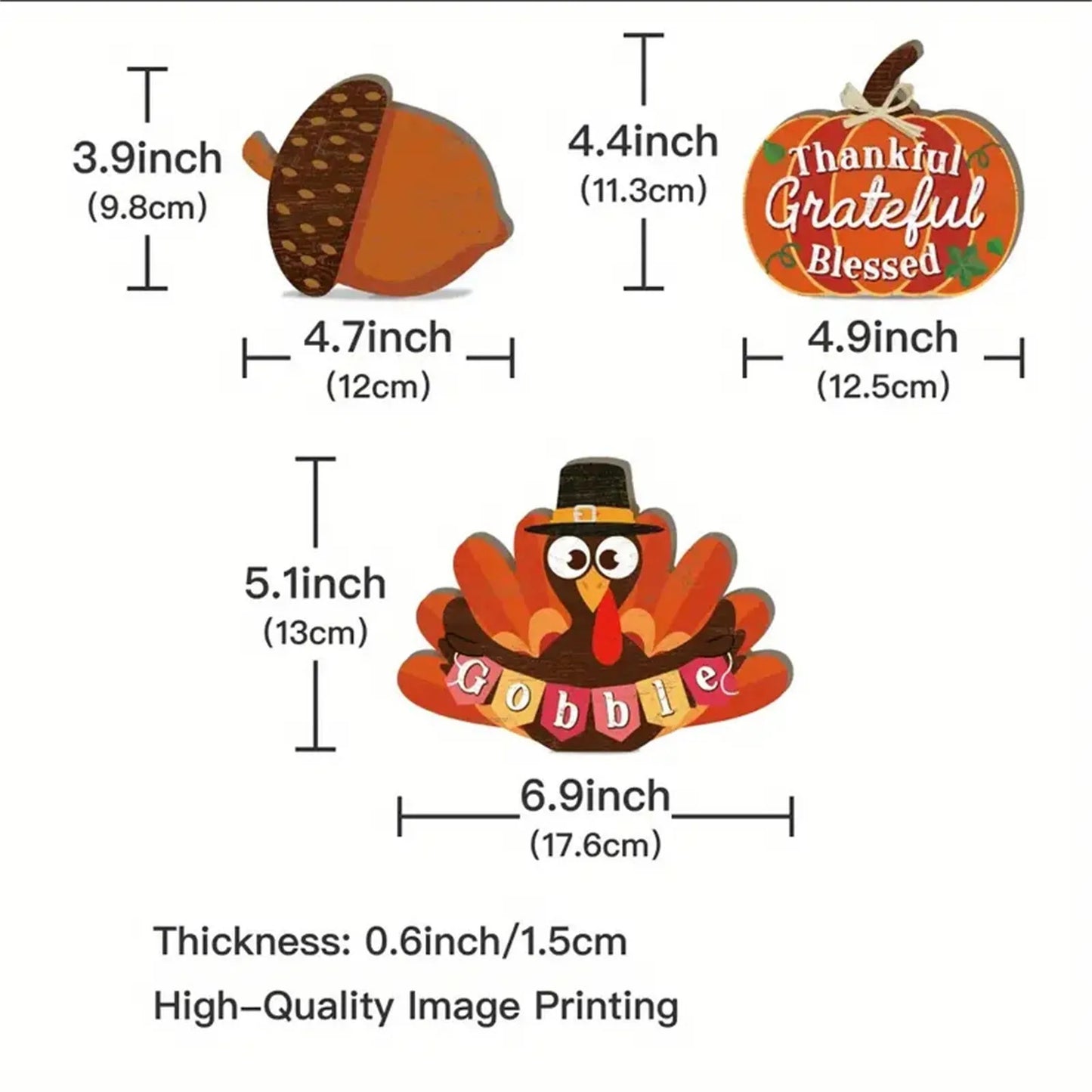 2d Fall Thanksgiving Turkey Wooden Sign