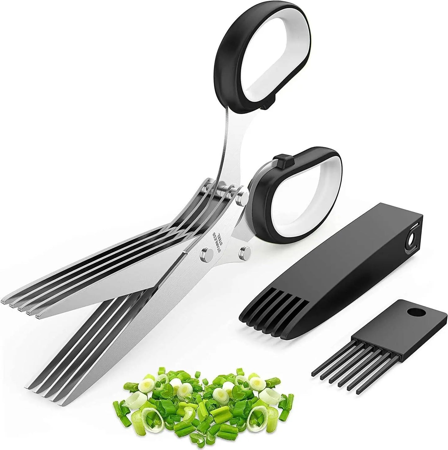 Herb Scissors Set With 5 Blades And Cover