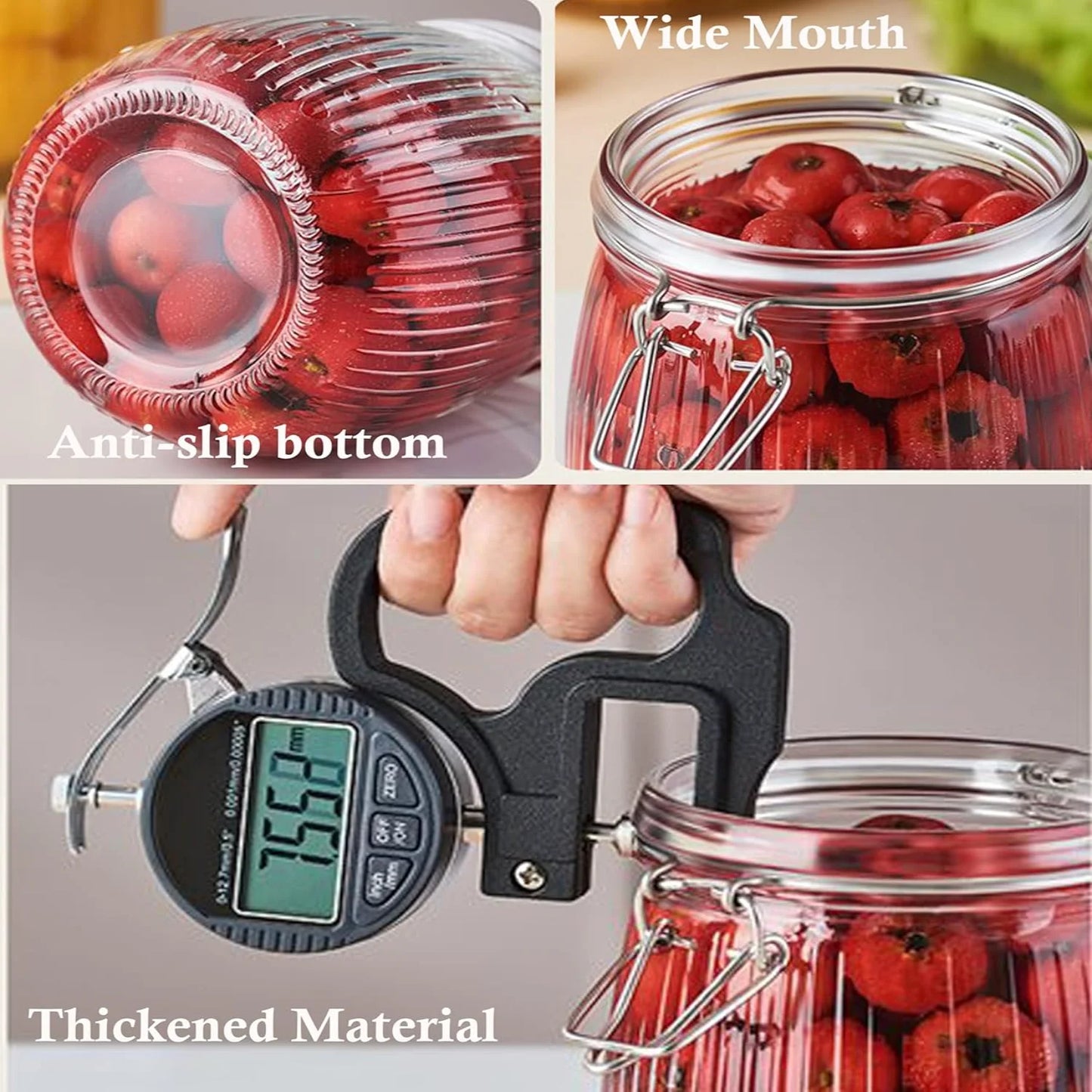 Glass Jars
 Airtight Lid /Leak proof /Wide Mouth