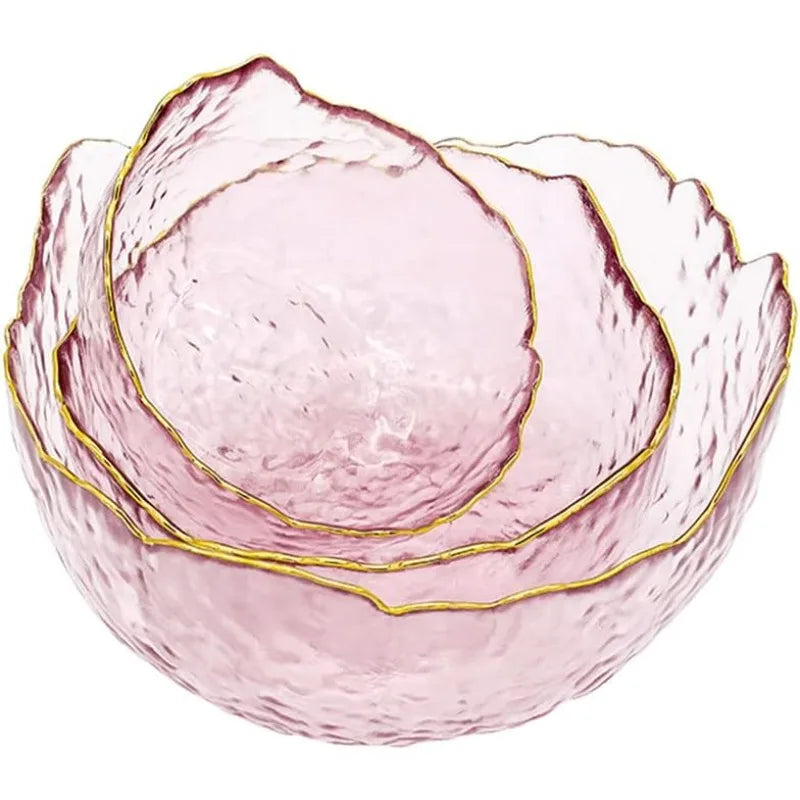 3-Pack Pink Crystal Bowl Set