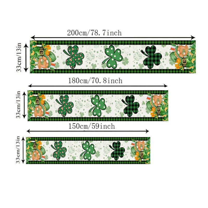 Gnome Shamrock St Patricks Day 
Table Runner