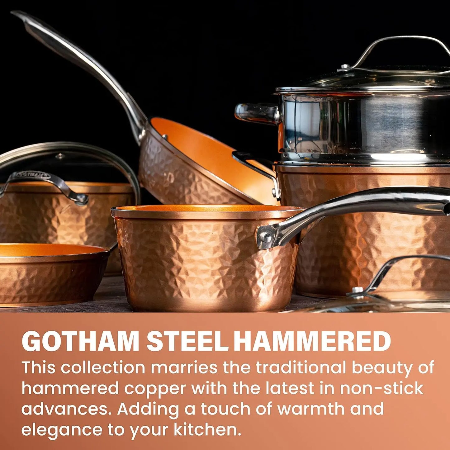 Steel Hammered Copper Collection