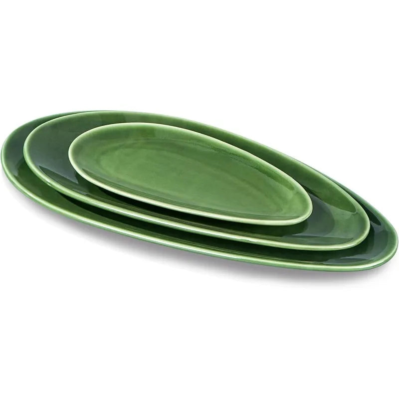 Large Oval Porcelain  Platters,  Serving Trays