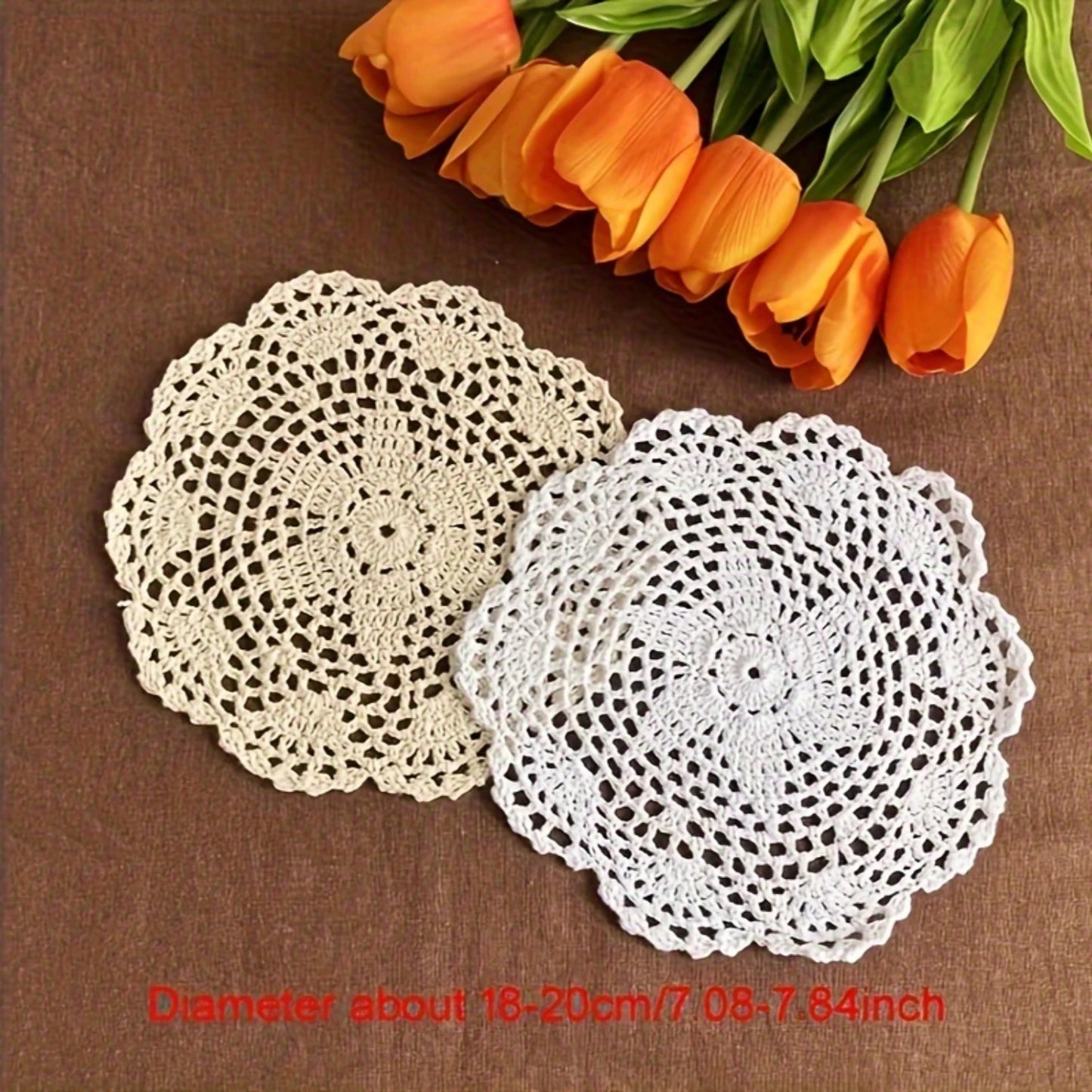 18-Piece Set Of Crochet Lace Coasters