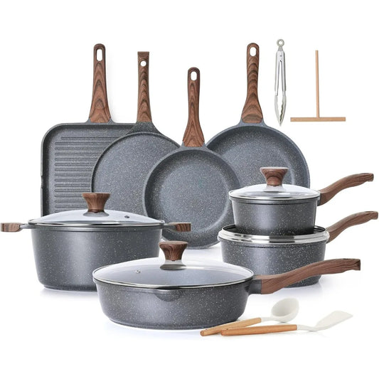 23-Piece Non Stick Cookware Set  With Swiss Granite Coating