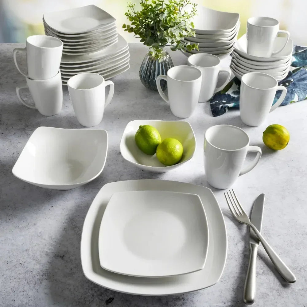 Square Expanded 40-Piece Dinnerware Set