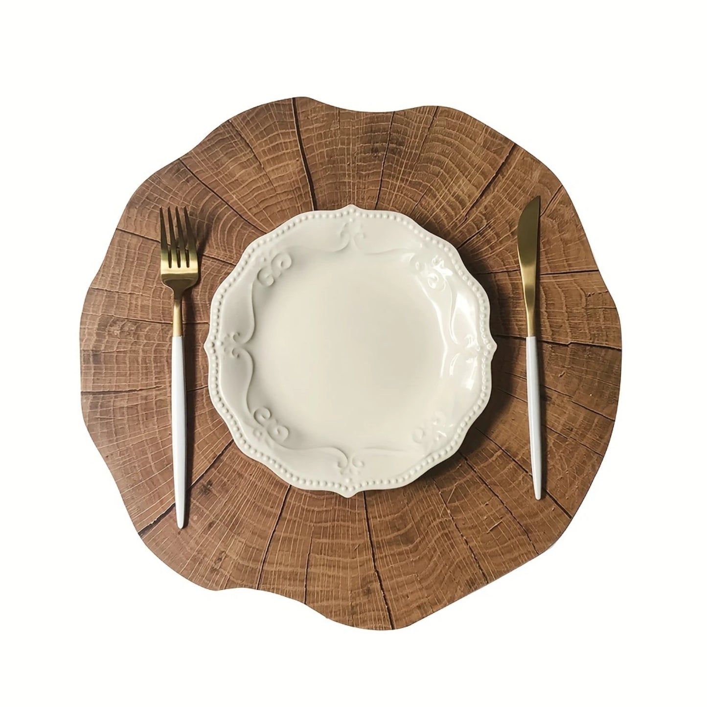 Rustic Round Plastic Place Mats