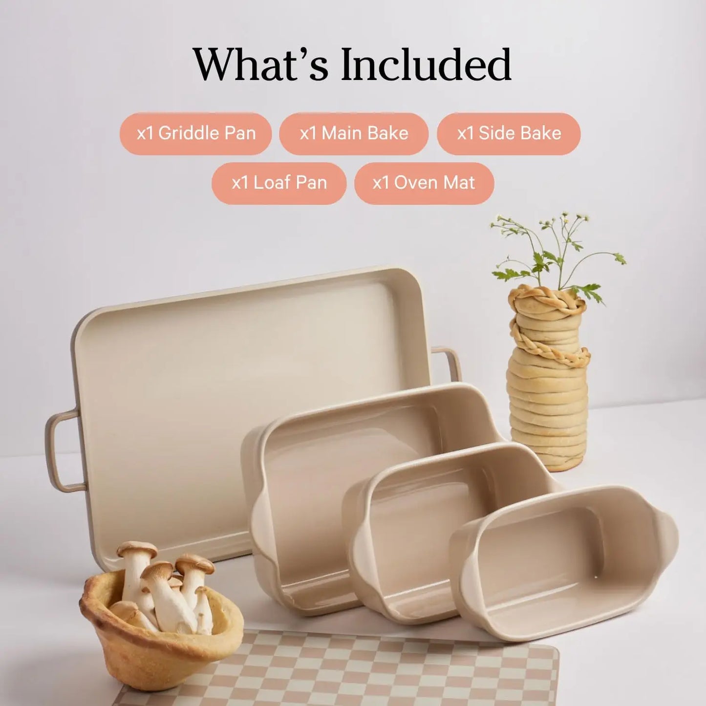 Nonstick Toxin-Free Ceramic Stoneware Set