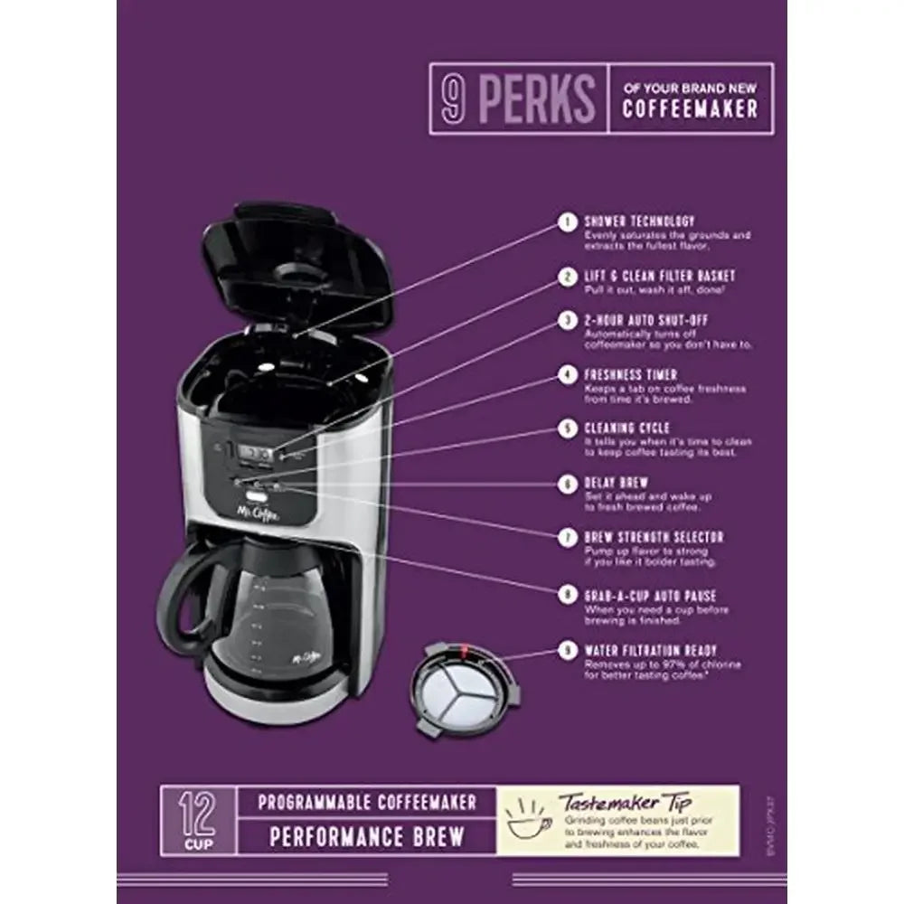 12-Cup Stainless Steel Programmable Coffee Maker